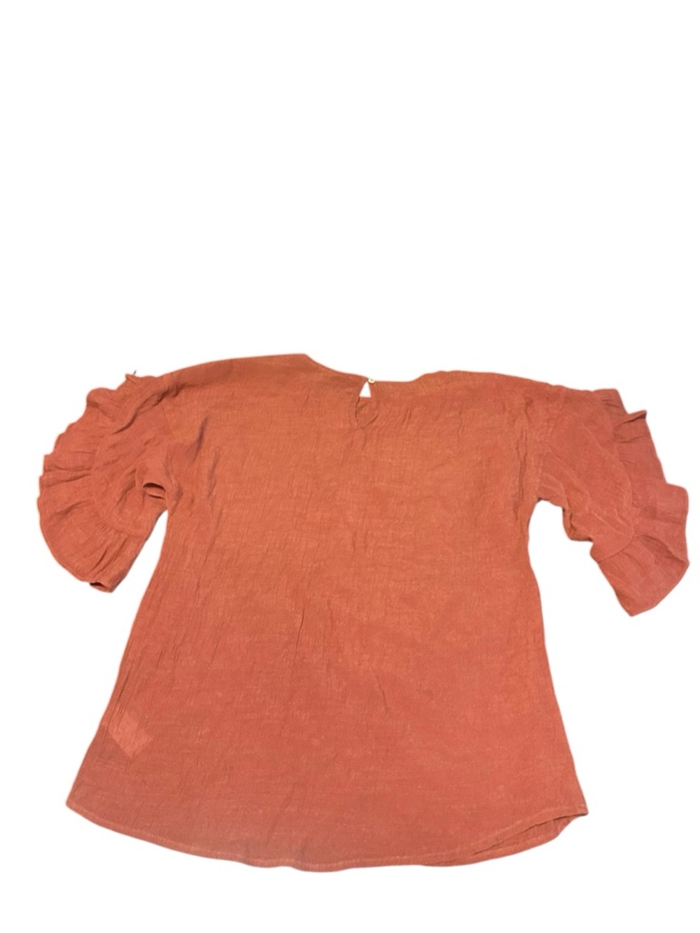 Doe & Rae Coral Ruffle-Sleeve Textured Blouse - Picture 4 of 5